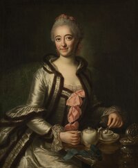 Gasc, Anna Rosina de: Porträt einer Dame mit einem Teeservice