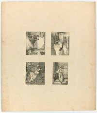Hüssener, Auguste; Ratti, Julie (nach): Andruckbogen mit vier Gemäldereproduktionen