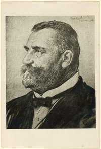 Stubenrauch, Ernst (von) (1853–1909), Landrat des Kreises Teltow, Polizeipräsident in Berlin (Zeichnung von Hugo Vogel)