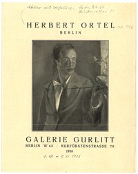 Faltblatt der Galerie Gurlitt in Berlin zur Ausstellung Herbert Ortel 1938