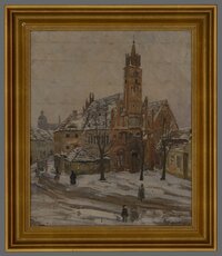 Körner, Gertrud: Altstädtisches Rathaus im Winter, nach 1900