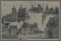 Kleinecke, Paula (Vorlage): Jüterbog, Künstlerpostkarte mit Souveniransichten