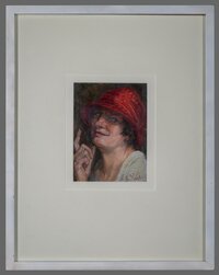 Wolf, Elisabeth: Selbstporträt mit rotem Hut