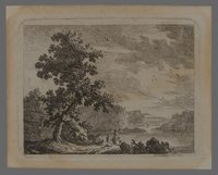 Hackert, Jakob Phlipp: Landschaft von der Insel Rügen mit einem Wanderer und einem Reiter, 1763