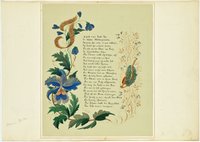 Kalligraphie und Randzeichnung zu dem Gedicht: Das Schöne