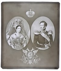 Lithophanie-Platte "Nikolaus I., Kaiser von Russland und Alexandra, Kaiserin von Russland"