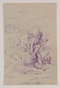Der verwundete Achilleus [Entwurf zu einem Illustrationszyklus mit Szenen aus Homers "Ilias"]