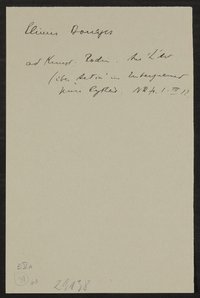 Aufzeichnung Nr. 1245; Brief: Jakob Wassermann an Hofmannsthal