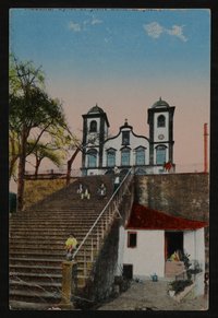Ansichtskarte von Harry Graf Kessler an Hofmannsthal mit kolorierter Ansicht einer Kirche auf Madeira