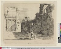 [Antike Ruinen mit Fragment des Titusbogens; Arch of Titus]
