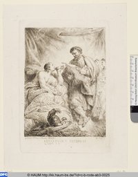 Alexander der Große auf dem Krankenlager nimmt die Heilmittel seines Arztes Philippus entgegen