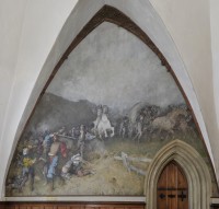 Wandbild: "Das Gefecht bei Schloss Negau in Ungarn im Jahr 1487"