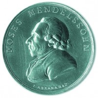 Medaille mit Bildnis des Moses Mendelssohn (1729 - 1786)