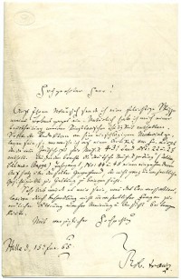 Brief von Robert Franz an den Brockhaus-Verlag (mit Selbstbiographie)