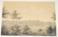 Lithographie - Merseburg, Ansicht von Nordwesten