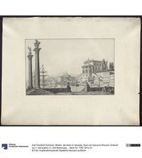 Othello, der Mohr in Venedig. Oper von Giacomo Rossini. Entwurf zur 1. Dekoration (?). Der Markusplatz von Venedig