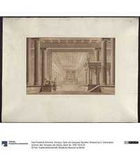 Olimpia. Oper von Gaspare Spontini. Entwurf zur 2. Dekoration. Inneres des Tempels der Diana