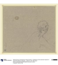 Frauenkopf von hinten gesehen - Kopfstudie zu einer badenden Nymphe im Diana-Bad (Studie zu Pygmalion im Konzertzimmer von Schloss Sanssouci)