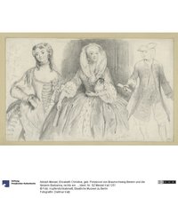 Elisabeth Christine, geb. Prinzessin von Braunschweig-Bevern und die tänzerin Barbarina, rechts ein Kavalier