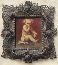 Nacktes Kind. Miniatur aus der Sammlung Loewe