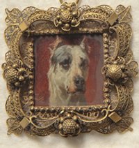 Kopf einer Dogge. Miniatur aus der Sammlung Loewe