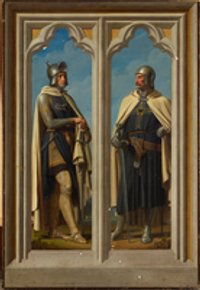 Die Hochmeister Hermann von Salza und Meinhard von Querfurt. Entwurf zu Gemälden in der Marienburg