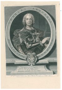 Kupferstich von Johann Georg Wille: Portrait des Karl Friedrich Markgraf von Baden und Hochberg