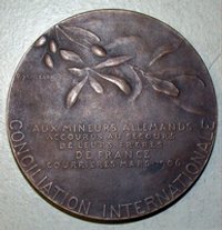 Bronzemedaille Courrières "Conciliation Internationale"