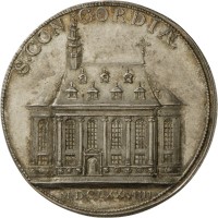 Medaille auf die Konkordienkirche in Mannheim, 1679