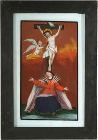 Maria der sieben Schmerzen unter dem Kruzifix