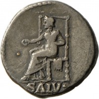 Denar des Nero mit Darstellung der Salus