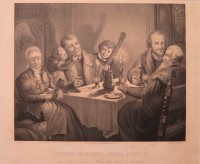 Luther im Kreise seiner Familie und seiner Freunde Melanchthon und L. Cranach