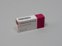 Packung Coffein-Tabletten mit Inhalt "Coffeinum N 0,2 g"
