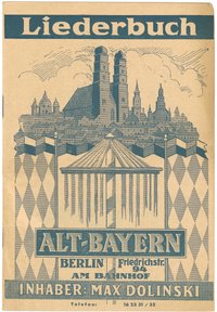 Liederheft des Kabaretts "Alt-Berlin" in Berlin (ca. 1925)