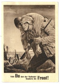 Postkarte "Nicht DU bist der Maßstab! Sondern die FRONT!", Deutsches Reich, 1943