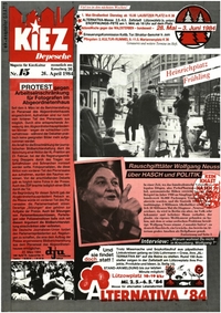 Kiez-Depesche : Magazin für Kiez-Kultur monatlich aus Kreuzberg K 36; Nr. 15; April 1984; Enthält: EK Bericht Folge 16; April 1984