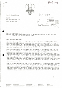 Protokollauszüge: Erneuerungskomission zur Legalisierung der Besetzung Oranienstraße 13, 1982