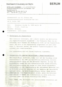 Protokolle: Sitzungen Nr. 65 bis 87 der Erneuerungskommission Kreuzberg, 1985