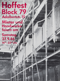 Plakat: "Hoffest im Block 79 in der Adalbertstraße"