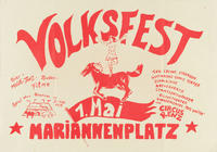 Plakat "Volksfest Mariannenpaltz" am 1. Mai