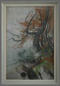Hagemeister, Karl: Herbstlicher Baum an der See, um 1912