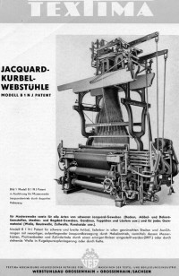 Faltblatt "Jacquard-Kurbel-Webstühle Modell B 1 N J Patent"