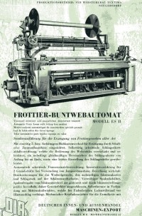 Faltblatt "Frottier-Buntwebautomat Modell ES II"