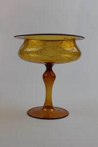 Bernsteinfarbene Vase/Kerzenhalter/Trinkgefäß
