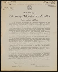Bestimmungen über das Erkennungs-Abzeichen der Genossen des Freien Deutschen Hochstifts - Steingrimur Thorsteinsson