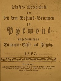 Gesund-Brunnen zu Pyrmont Anno 1797 - 5. Fortsetzung