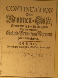 Continuation der Brunnen-Gäste 1736