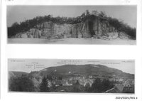Bad Dürkheim, "Kriemhildenstuhl" und Panorama "Ebersberg, Kastanienberg, Halsberg", um 1935