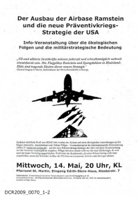 Handzettel, Der Ausbau der Airbase Ramstein und die neue Präventivkriegs-Strategie der USA, Info-Veranstaltung über die Ökologischen Folgen und die militärstrategische Bedeutung