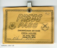 Presseausweis, Press Pass, Flugtag Zweibrücken